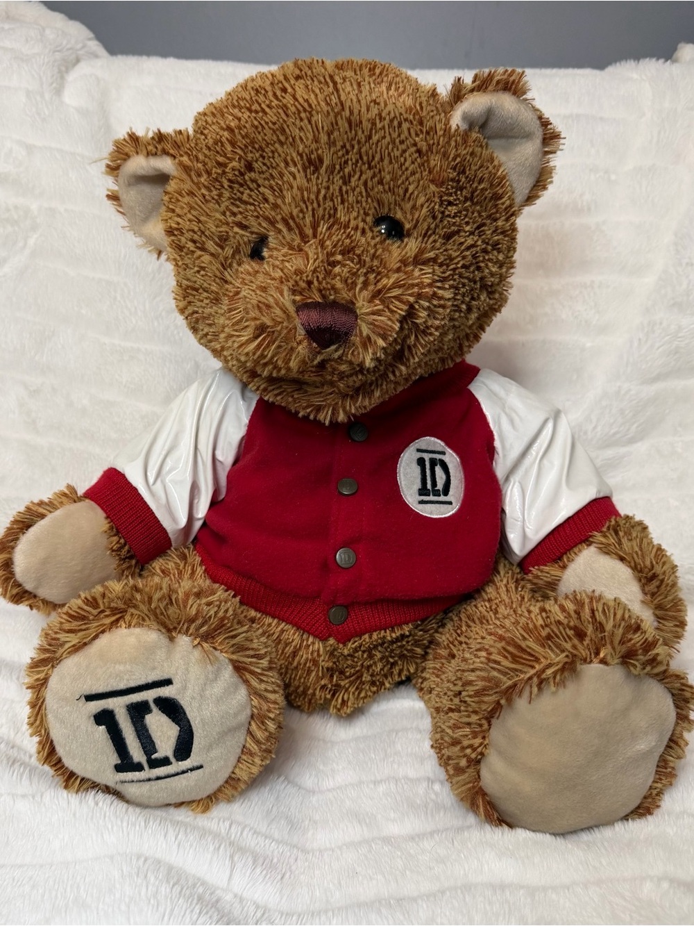 Rare 2012 One Direction 1D Brown Teddy Bear with Jersey 22” Bear Mint Comdition